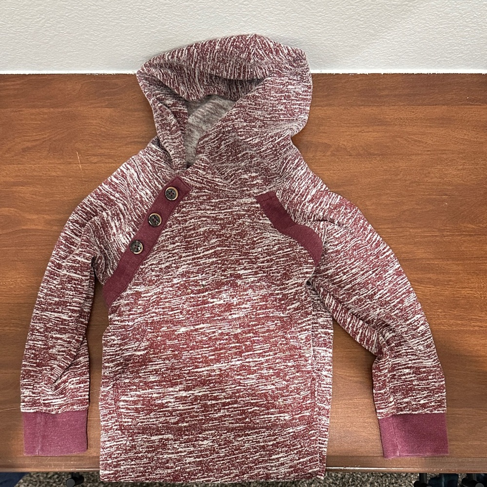 Cat & Jack Maroon Hoodie with Button Detail